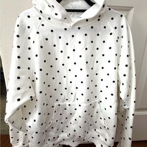 Polka Dot Hoodie - White and Black